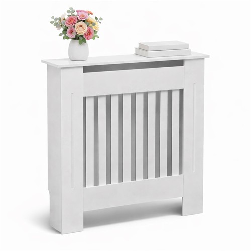 White wooden slatted - white,